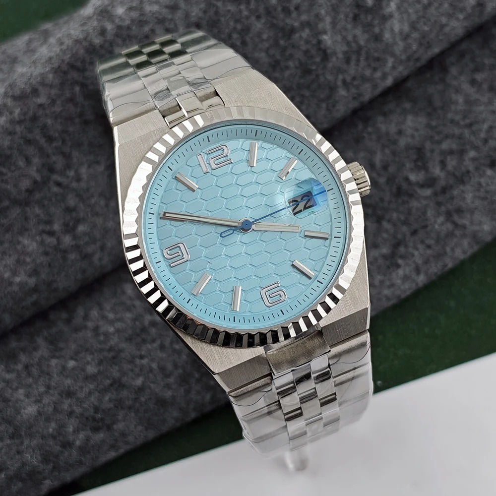 NH35 relógio tipo terra relógio automático masculino relógio de aço inoxidável logotipo personalizado relógio NH35 movimento acessórios