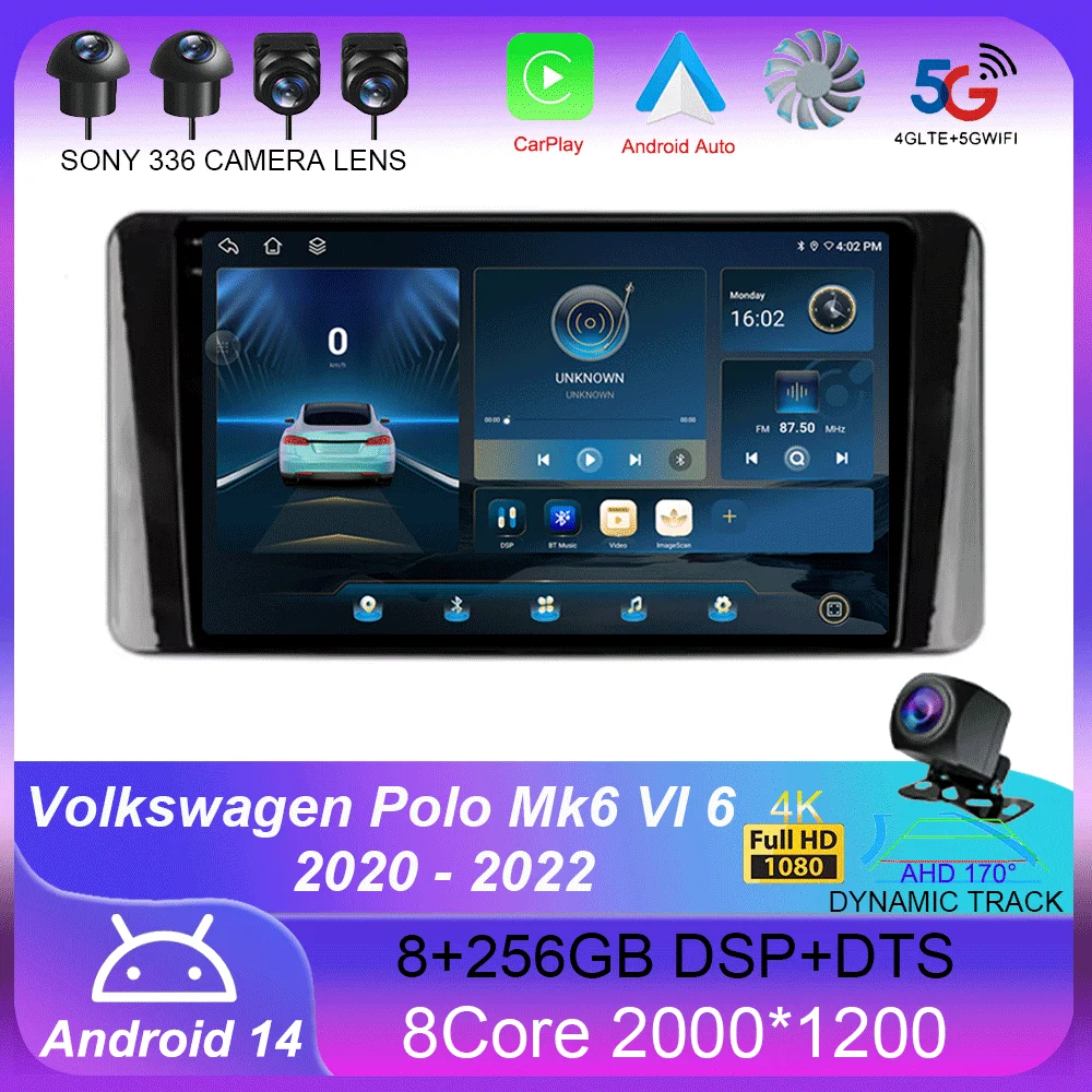 

Android 14 Carplay Car Radio For Volkswagen Polo Mk6 VI 6 2020 - 2022 Multimedia Video Player Navigation Stereo GPS No 2Din DVD