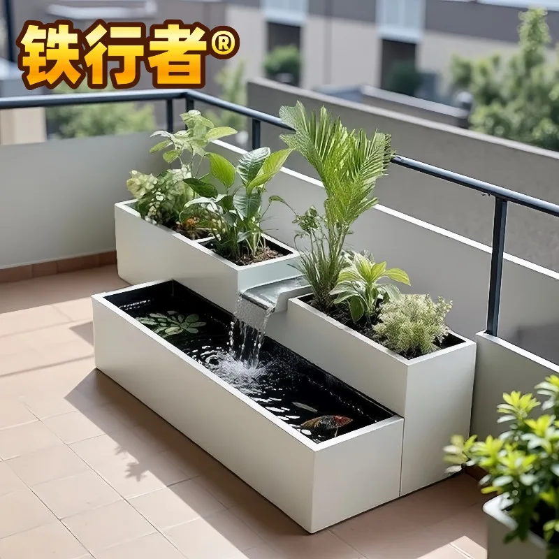 BJ-2 stainless steel fish pond landscaping water pool courtyard garden fish tank landscape sink balcony fish pond