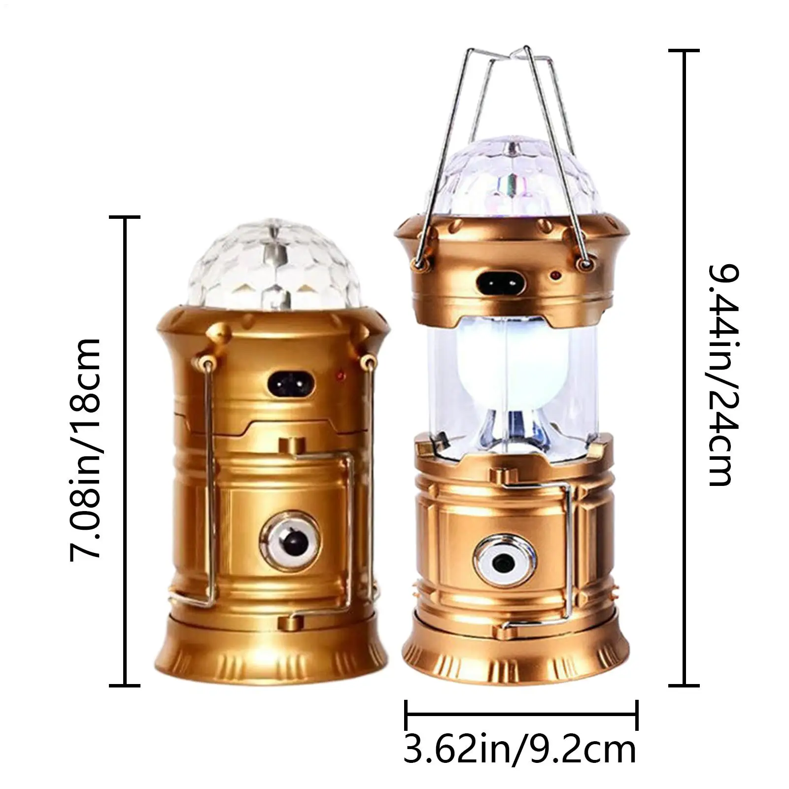فانوس التخييم القابل لإعادة الشحن LED فانوس محمول ملون متعدد الأغراض مصباح حفلة للمشي تسلق الصيد نزهة الفناء #6