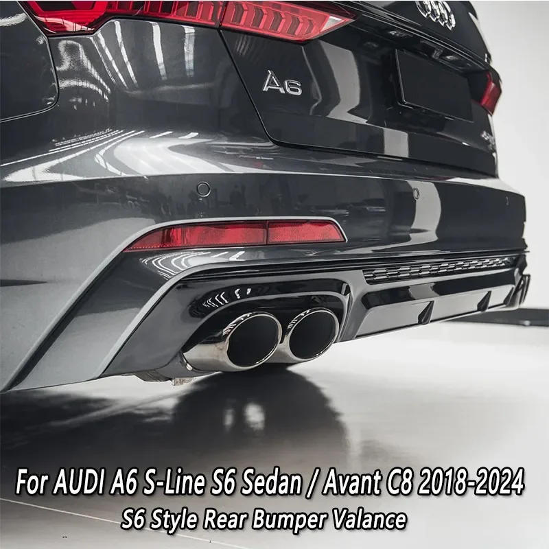 For Audi A6 S-Lins S6 (Not for A6) Sedan / Avant C8 C8 Facelift 2019-2024 Car Rear Bumper Valance Rear Bumper Diffuser Spoiler