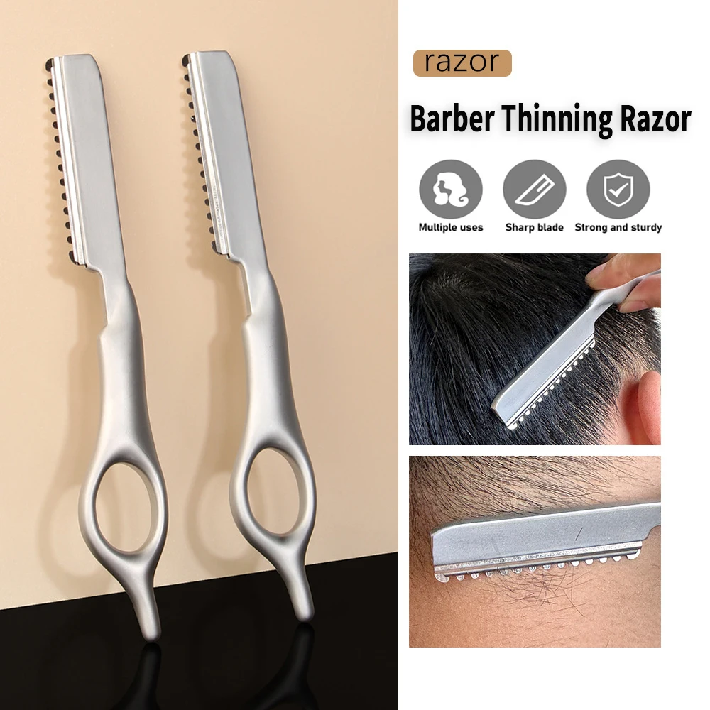 

Новая профессиональная парикмахерская бритва с короткой ручкой, цинковый сплав, парикмахерская филировочная бритва, инструменты для укладки, держатель ножа для стрижки волос, более тонкие бритвы