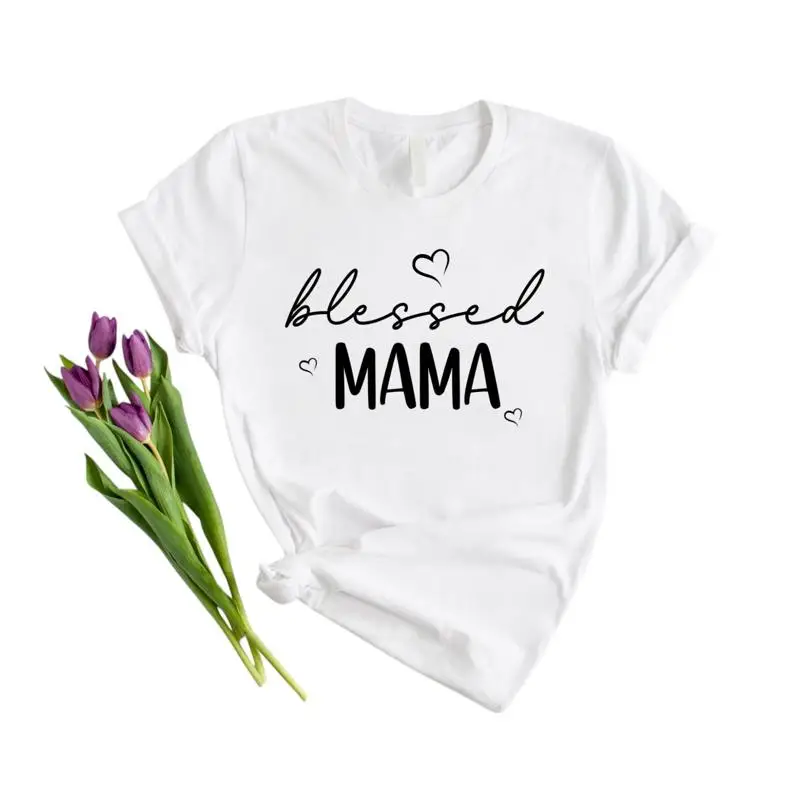 Maglietta Blessed Mama Mamma Vita Carina Festa Della Mamma Nuovo Outfit
