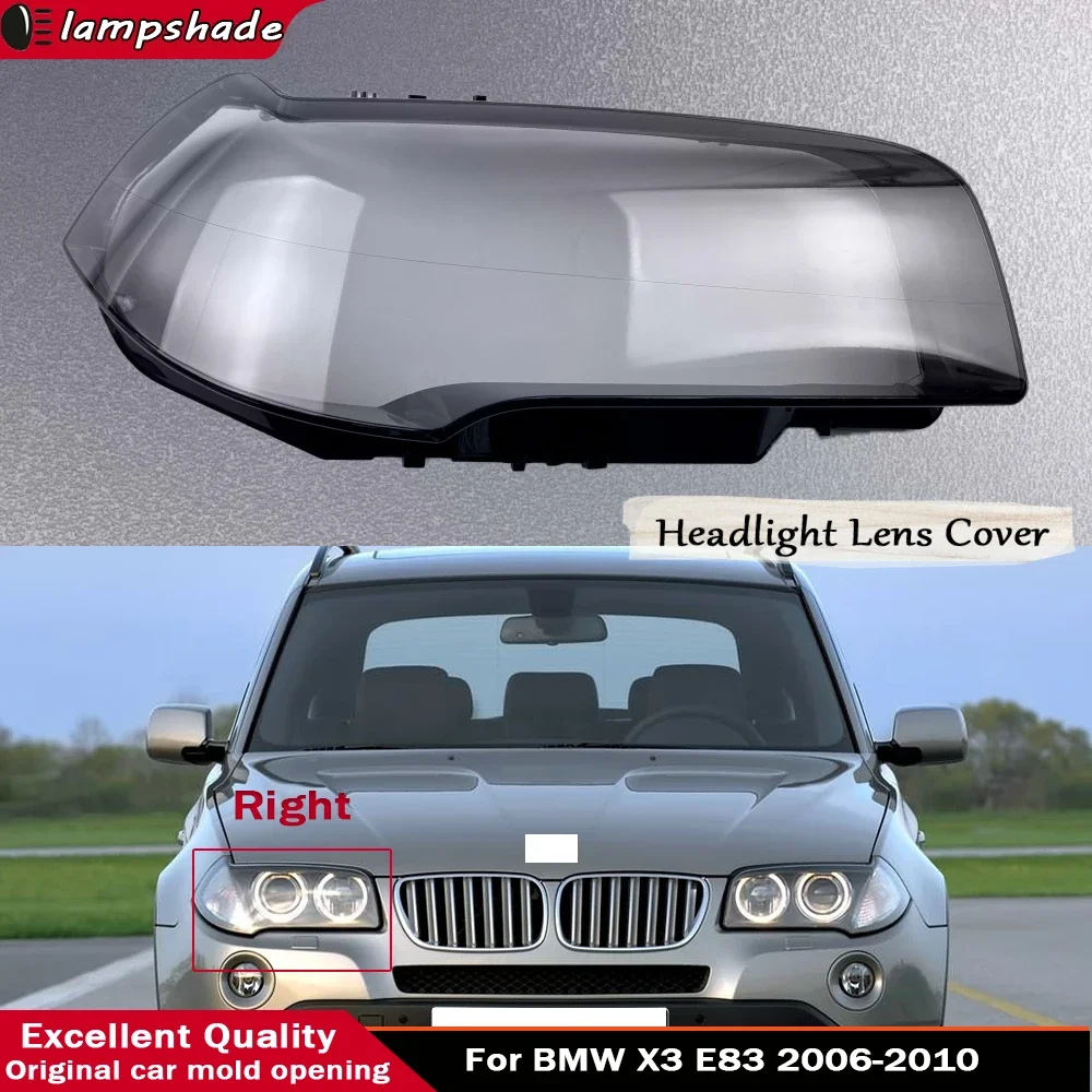 

Auto Head Light Lamp Case Glass Lens Shell Headlamp For BMW X3 E83 2006 - 2010 Car Front Headlight Cover Lampshade Caps