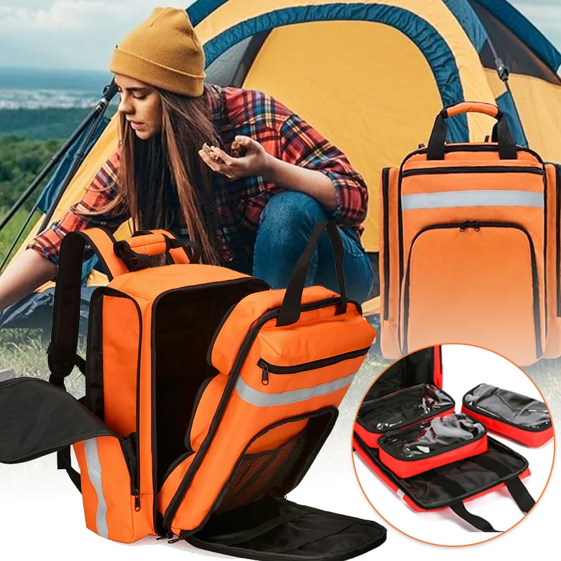 

Professional First Aid Backpack Tactical Medical Bag with Reflective Large Capacity First Aid Backpack for Camping Hiking