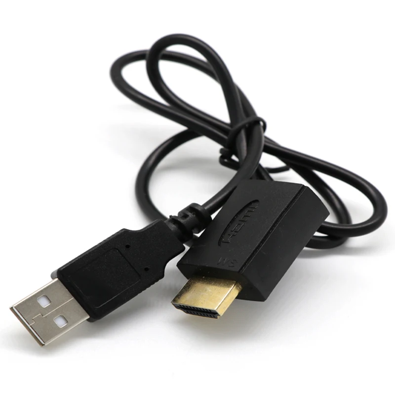 ขั้วต่อ HDMI ชายกับหญิง + USB 2.0 Charger Cable Splitter Adapter Extender