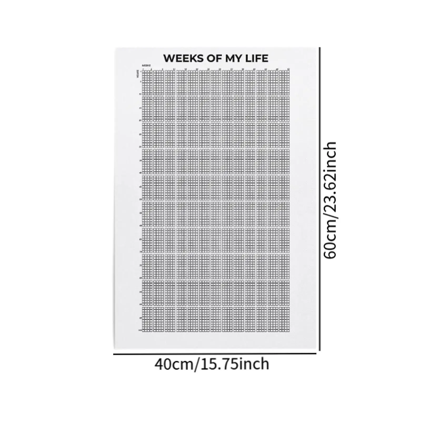 Weeks of My Life Calendar Wall Art Wall Calendar for Kitchen Office Office