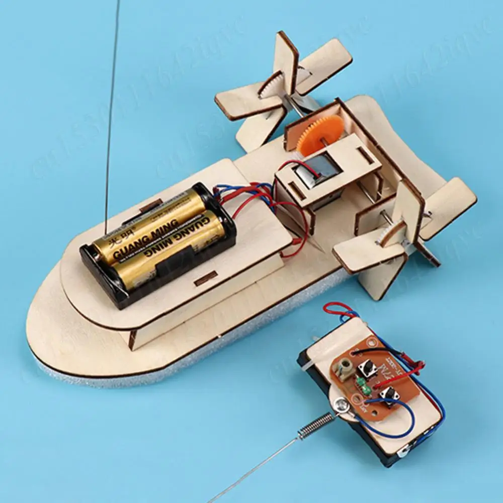 DIY Paddle Wheel Ship Assembling Model Remote Control Students Educational Toys Material Kits Crafts For Kids Experiments Toys