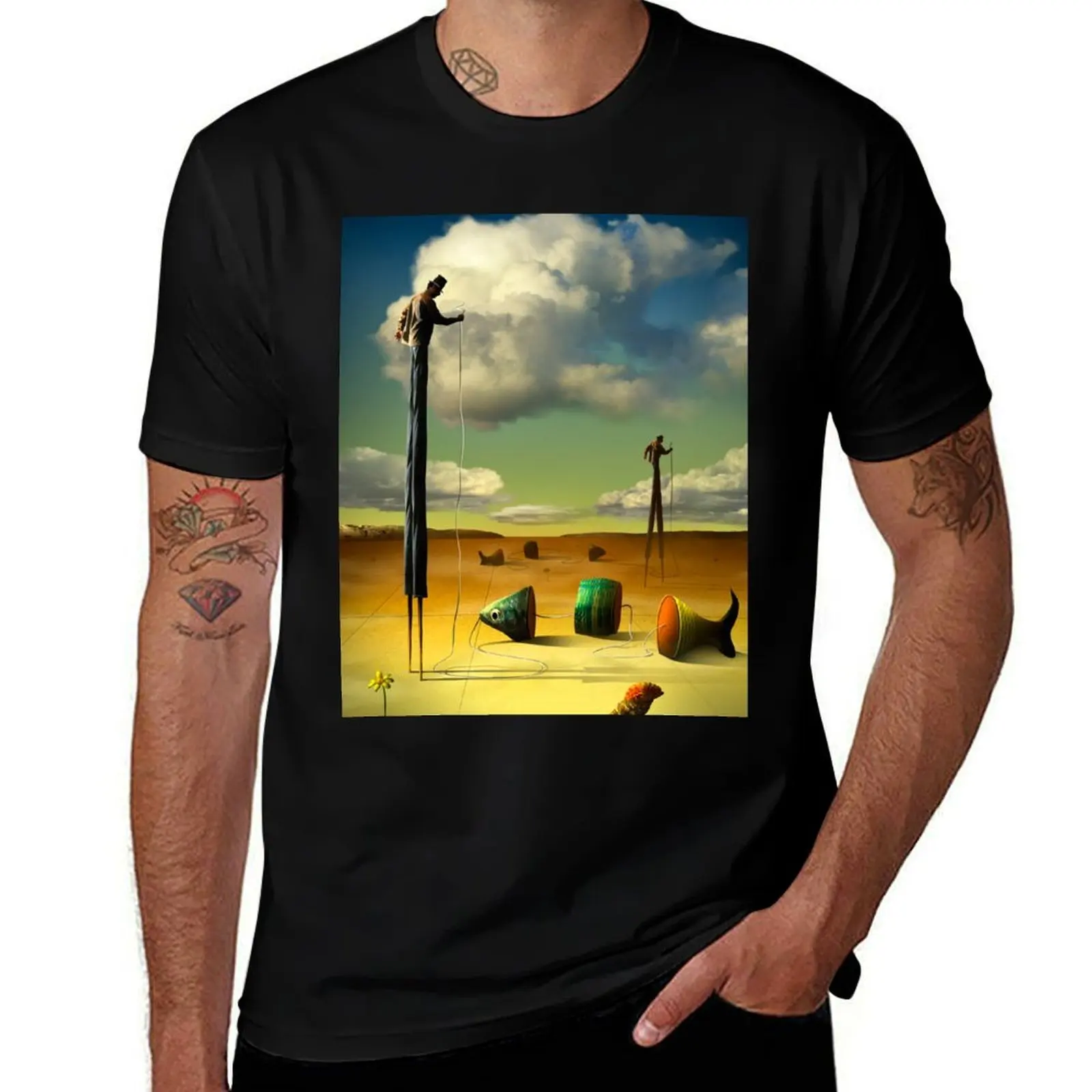 Os Homens da Perna de Pau e seus Peixes. T-Shirt t shirt custom print T-Shirt