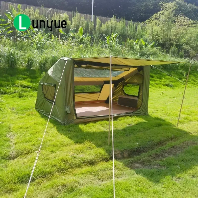 Outdoor Integrated Inflatable Oxford Tent Four Seasons Camping Waterproof Portable UV Protection Durable Shelter for Family