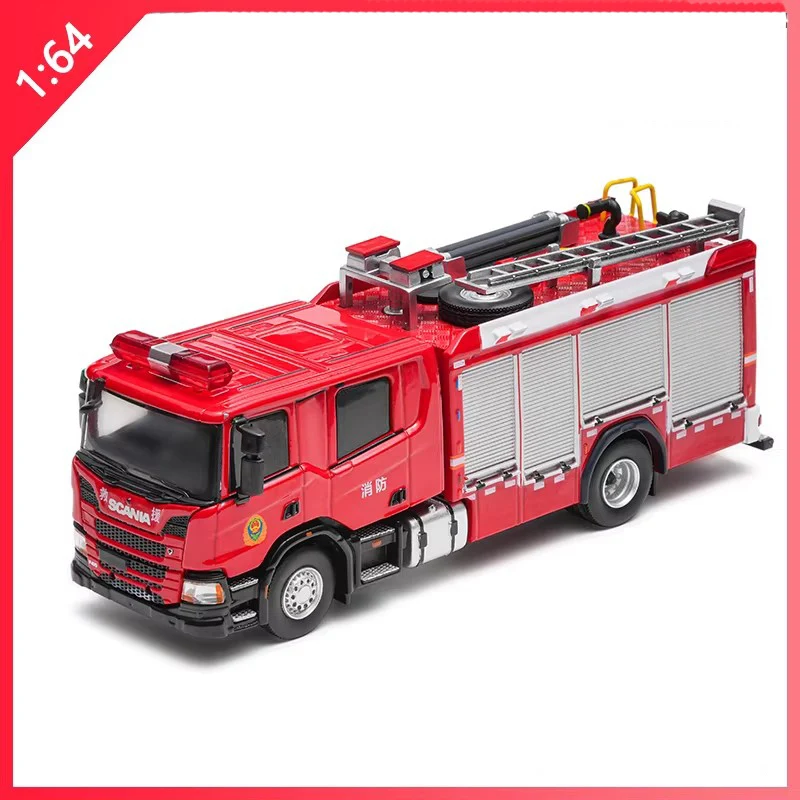 1-64-scale-compressed-air-foam-fire-engine-simulation-alloy-truck-model-static-display-collectible-toy-gift-souvenir