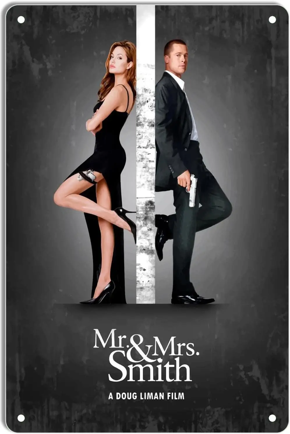 Metal Tin Sign Mr And Mrs Smith Minimal Movie Posters for Home Theater Decor and Retro Wall Art 8x12 Inch sign