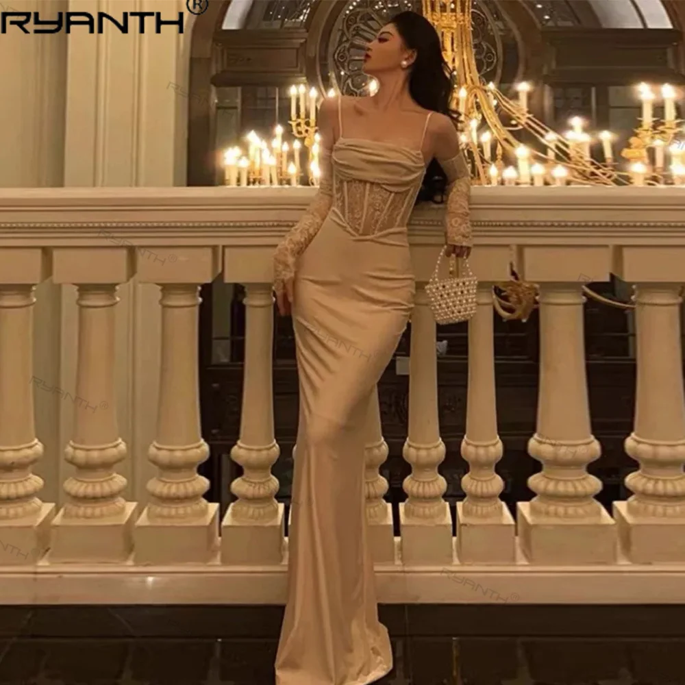 

Mermaid Sexy Bodycon Maxi Dress Women Evening Party Prom Robe Wedding Vestidos Mujer Velvet Lace Patchwork Spaghetti Strap Slim