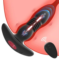 텔레스코픽 항문 플러그 남성 진동 엉덩이 딜도, 무선 엉덩이 섹스 토이, 남성 딜도 전립선 마사지기, 엉덩이 플러그 자극기