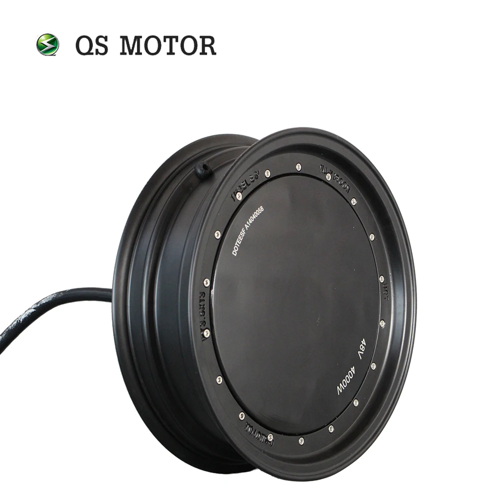 SIAECOSYS STORE-Motor QS 273, 4000W, 72V, 13x3,5 pulgadas, eje único, Motor de cubo sin escobillas para motocicleta eléctrica