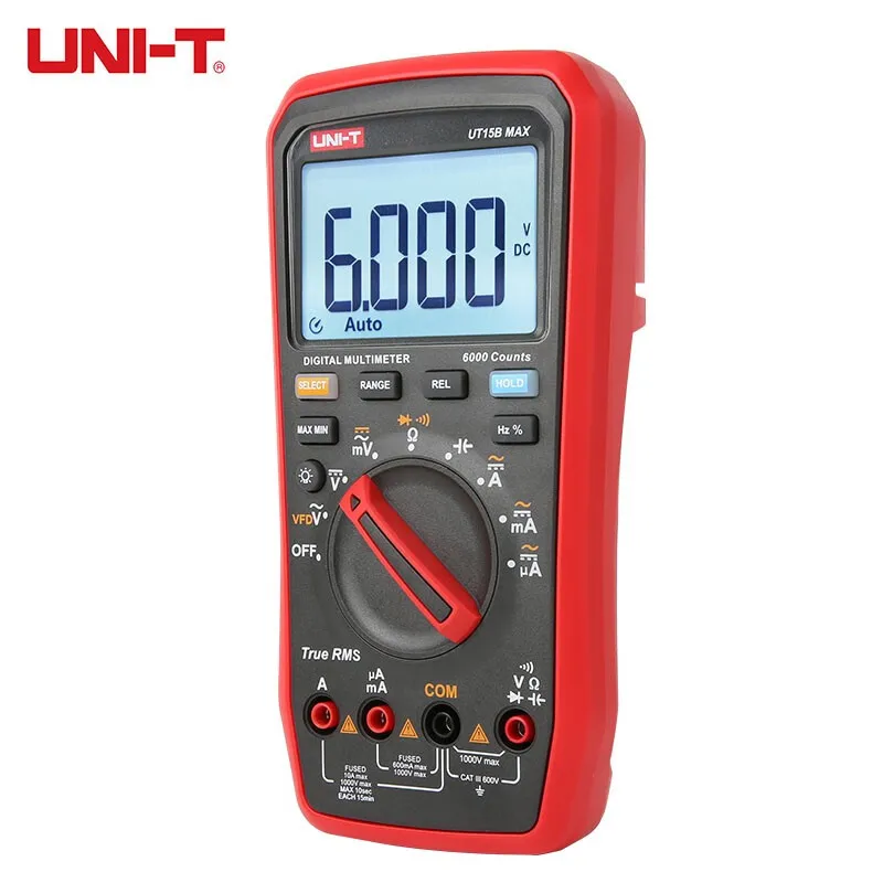 UNI-T Digital Multimeter Meter UT15B/17B/18B MAX True RMS 1000V AC DC Multimeter Voltage Tester With V.F.D function 6000 Counts