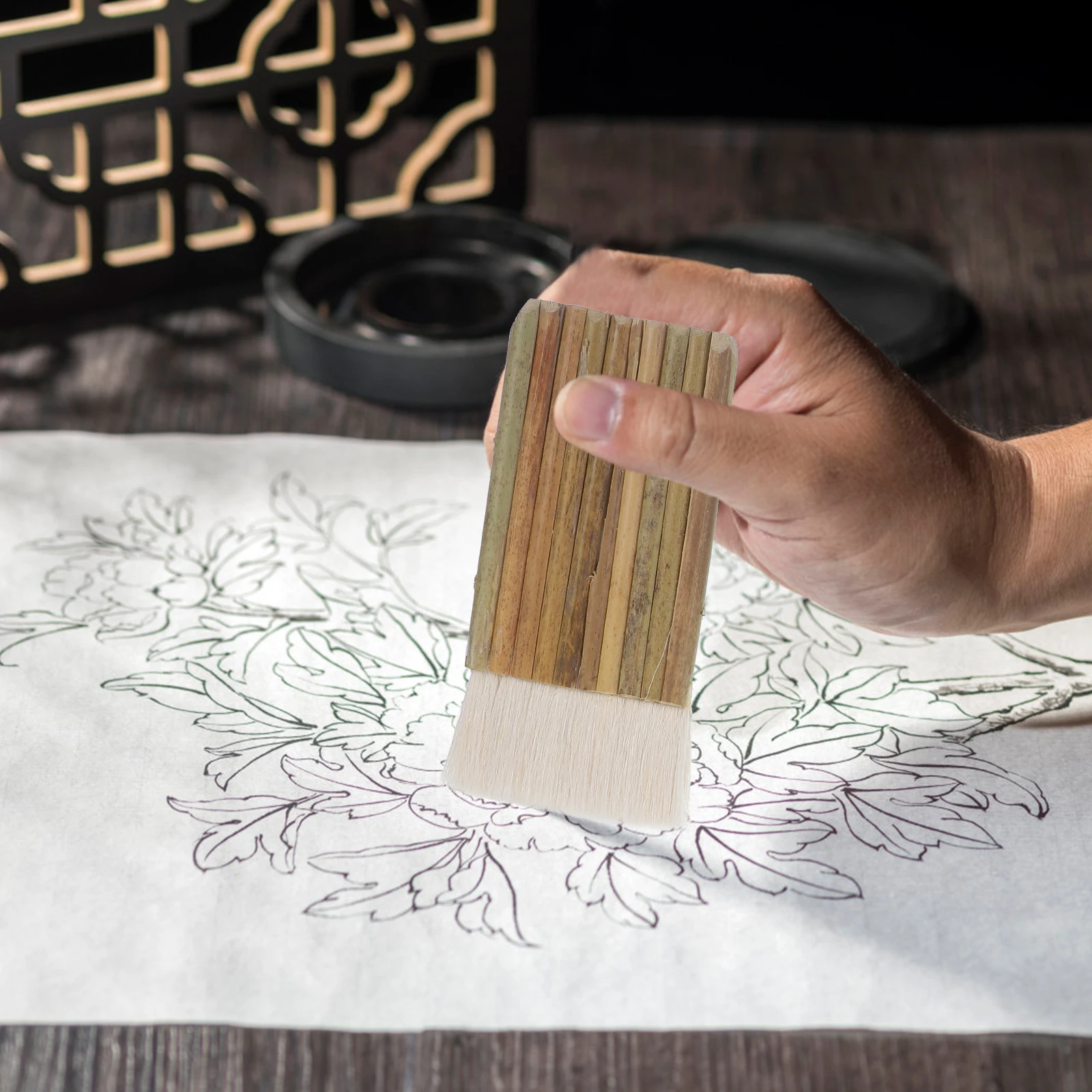 

6pcs Sheep Wooden Handle Painting Brushes Portable Paint Brush For Art Watercolor Wall Craft Home Chip Brush Set Tools