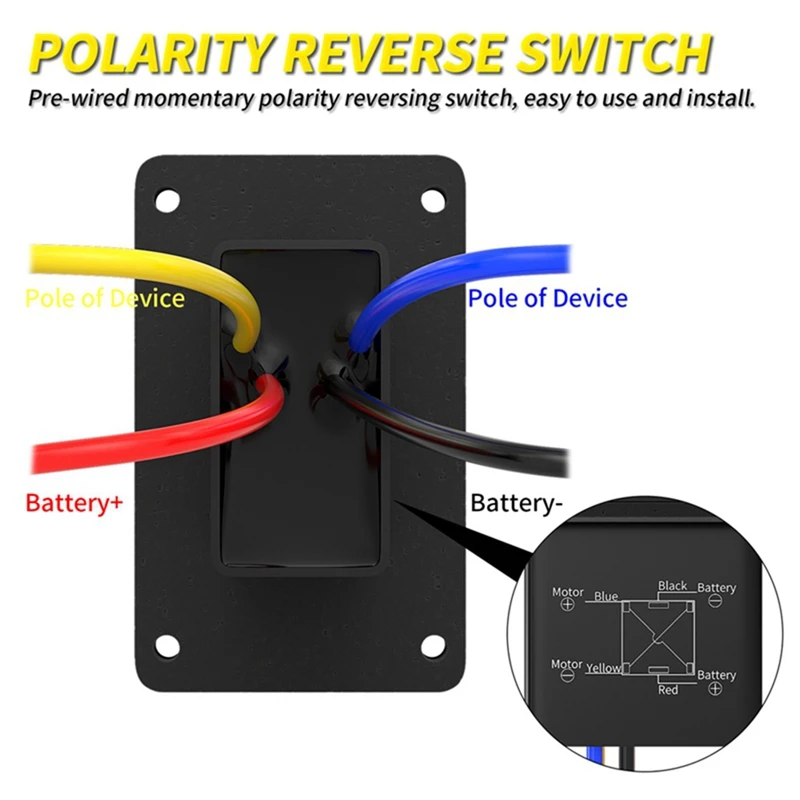 2PCS ย้อนกลับสวิทช์ขั้ว 12V DPDT Momentary 3 ตําแหน่ง Rocker Switch IP67 กันน้ํา Marine On Off 20A สําหรับ RV ทนทาน