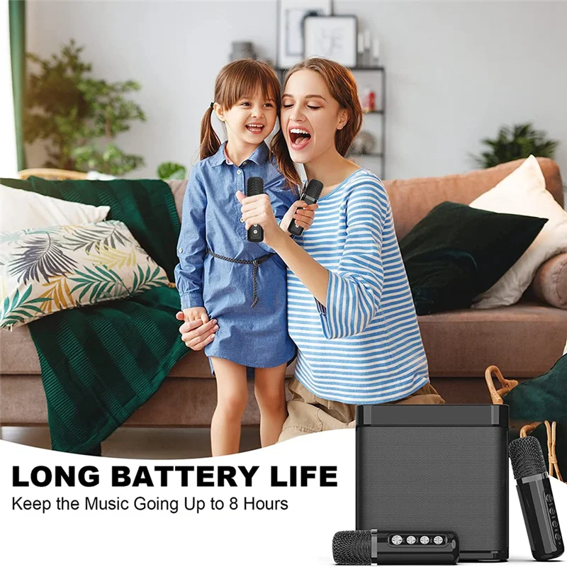 Family KTV Audio Set Dual Wireless Microphone Integrated Machine Outdoor Portable Karaoke Bluetooth Speaker Box Replacement-AT36