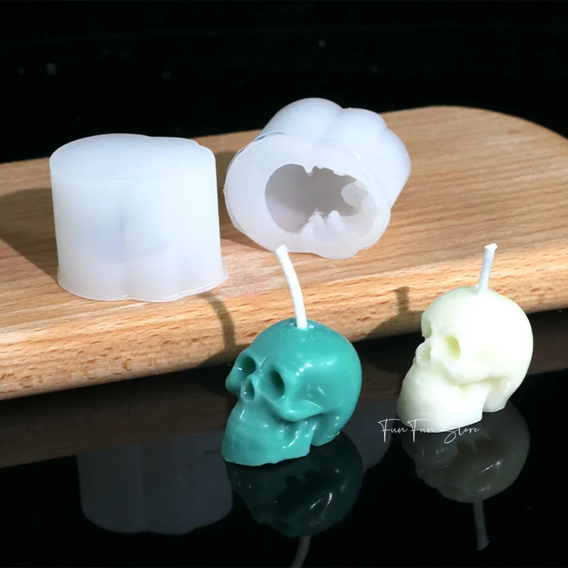 DIY Small Skull Candle Silicone Mold Mini Aromatherapy Candle Handmade Keychain Bracelet Plaster Drop Glue Mold Home Decor Gift