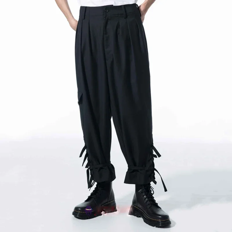 Men's Casual Straight Cropped Pants New Youth Trend Handsome Loose And Versatile Overalls Middle Waist Boots Pants