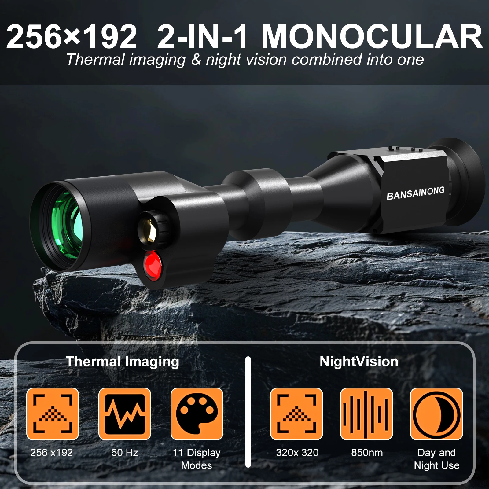 Thermal Imaging Scope, High-Definition Infrared Thermal Night Vision Scope Shockproof Infrared Monocular Camera for Hunting view 2