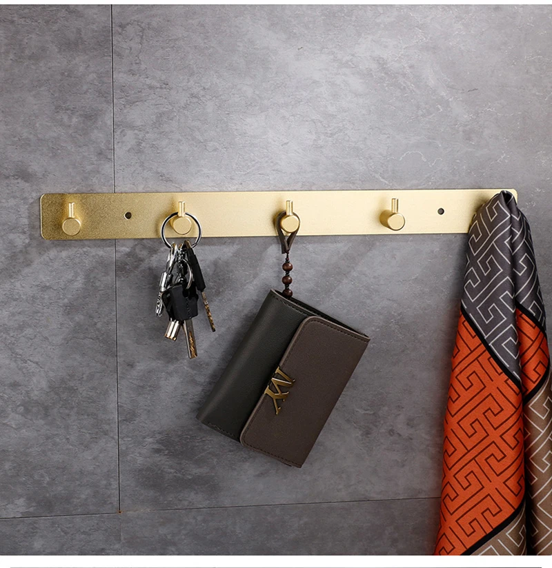 Aluminium Alloy Self Adhesive Hooks Sticky Wall Door Hook Robe Tea Towel Rustproof Towel Rack, Clothes Coat Hanger