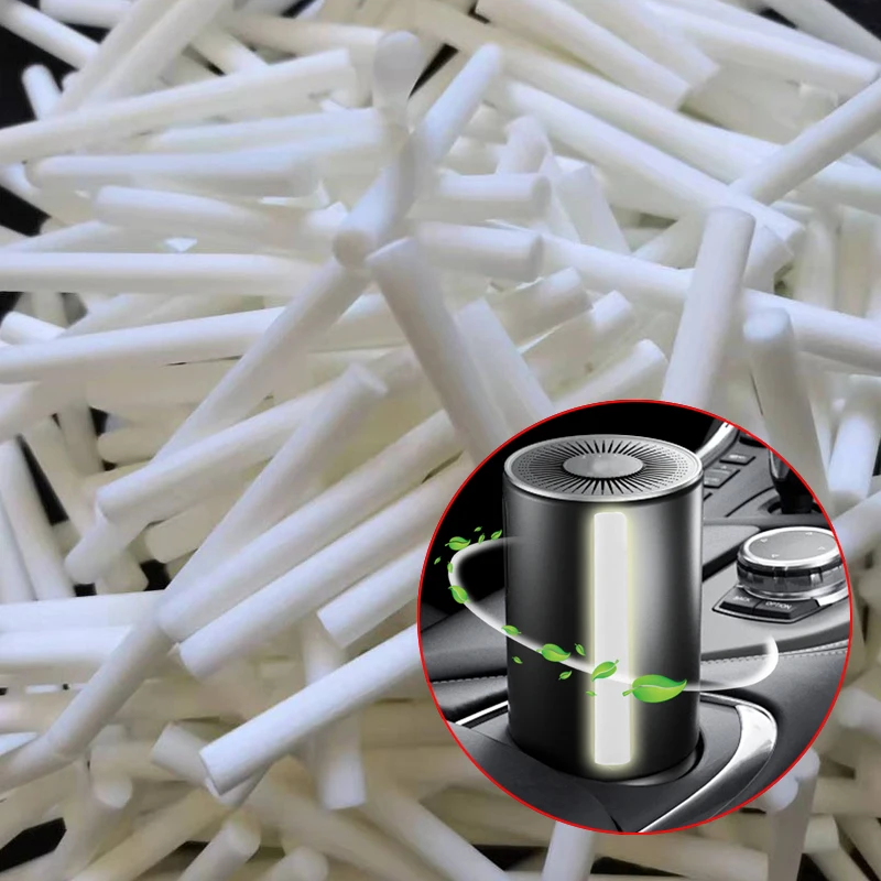 50x Car Air Outlet Cotton Core Air Freshener Aroma Oil Diffuser Cotton Swab Non-scented Car Air Freshener Swab Replacement