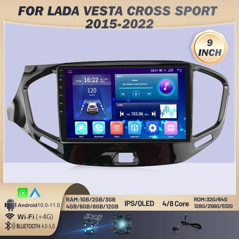 MAMSM Car Radio for LADA Vesta Cross Sport 2015-2022 9 Inch Android Multimedia Video Audio Player Intelligent Carplay Stereo