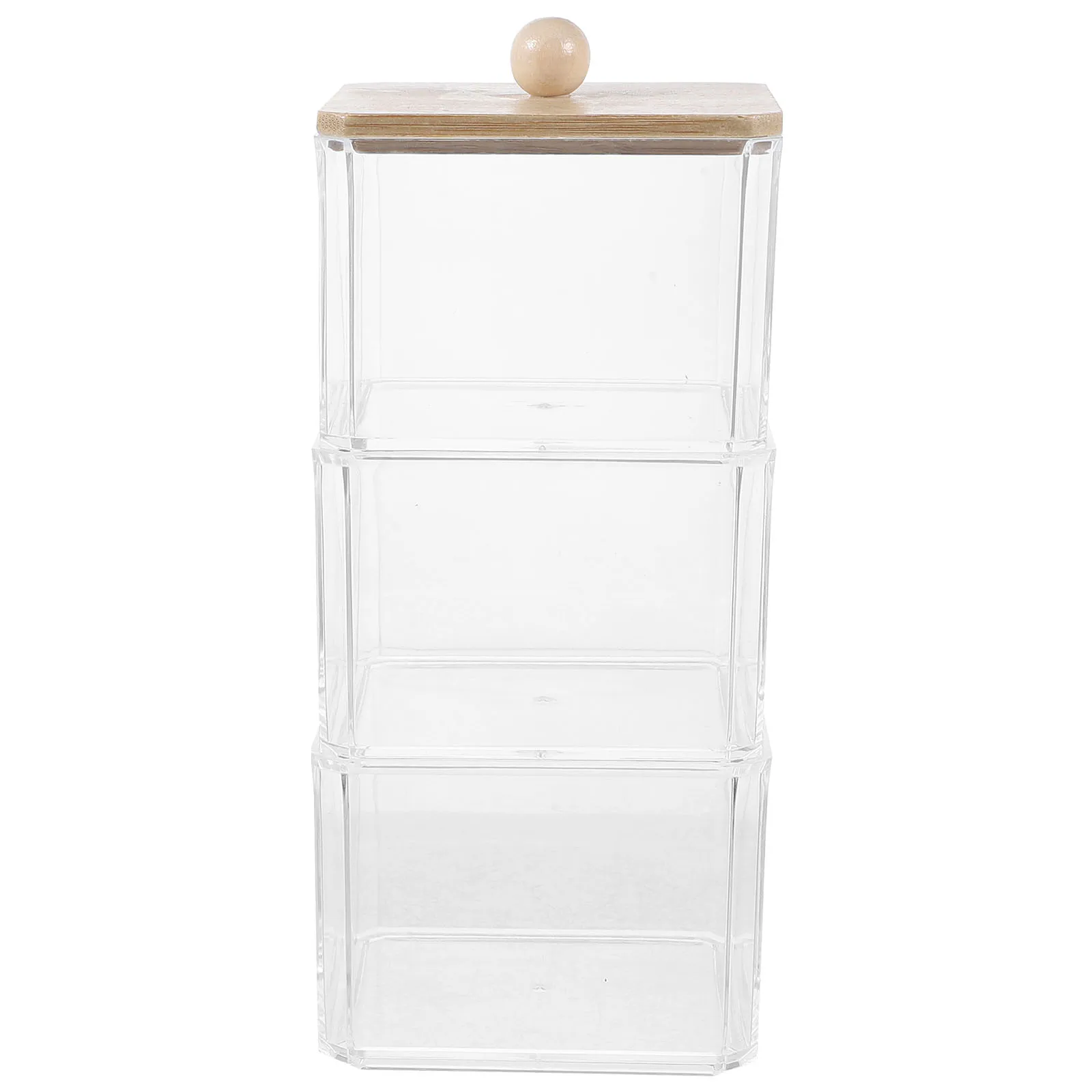 

Transparent 3-Compartment Ball Swab Storage Box Bathroom Storage Jars Pad Holder Bathroom Organizer Jars Container