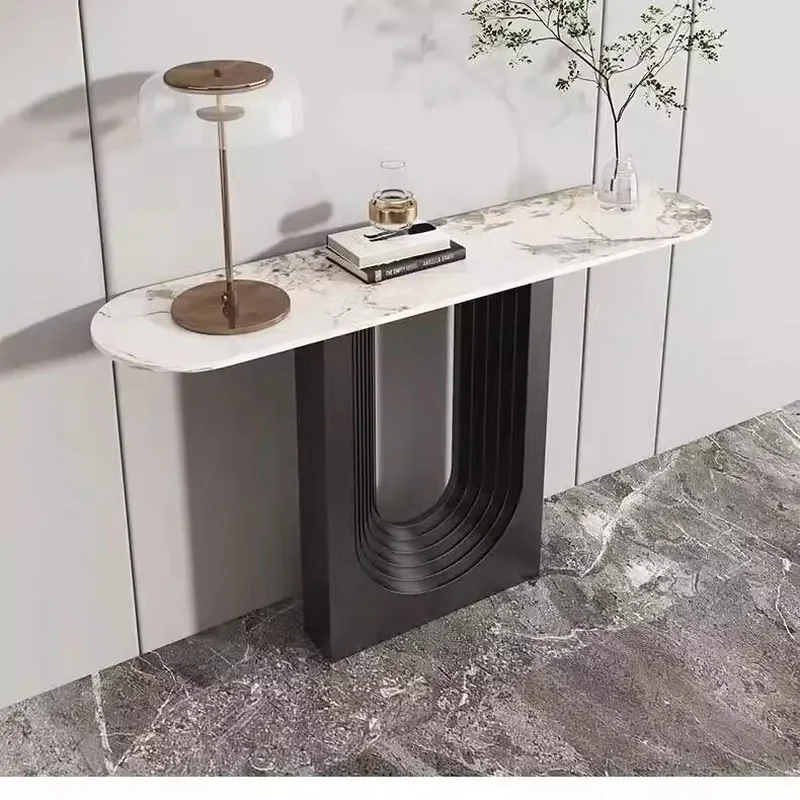 Creative Rock Slab Entrance Table Light Luxury Console for Hotel Cafe Wall Bar Simple Fashion Long Entryway Table
