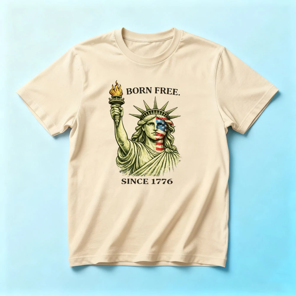 No Kings Since 1776 Protest Shirt Freedom Patriotic Tee BORN FREE SINCE 1776 T-Shirt 4th of July Women Men Unisex Cotton Tops