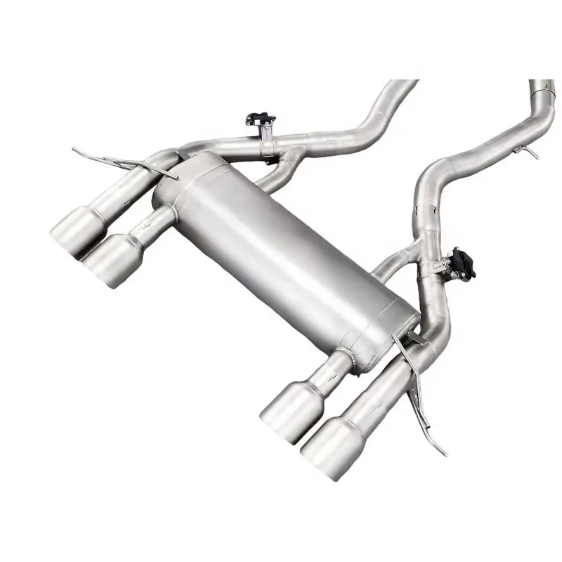 High Performance Mirror Polished Stainless Steel Catback Exhaust Pipe Four Outlet Valve Rear Section   ttjj
