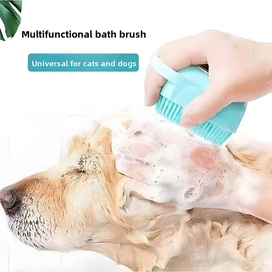 Haustier-Badebürste für Hunde und Katzen, Weiche Silikon-Massagebürste, Duschgel-Badebürste, Haustier-Duschpflegewerkzeuge, Reinigungszubehör für Hunde und Katzen