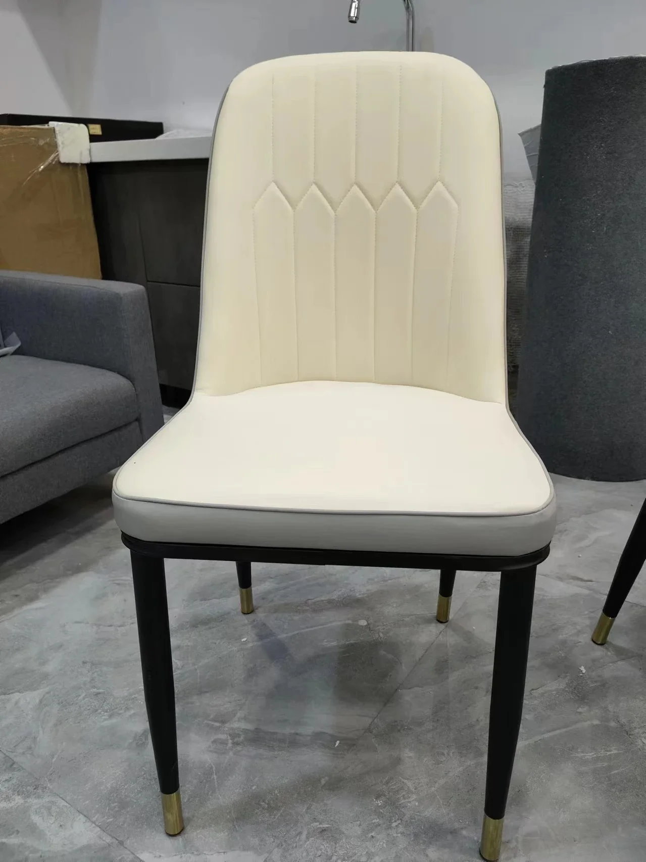 

For Wholesale White Black Nordic Design Restaurant Hotel Upholstered Leather Modern Room Dining Chair for Sale