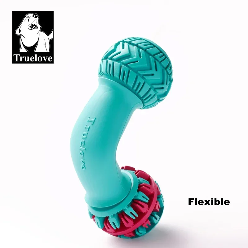 Truelove Pet Super Durable Leak-proof Treat Dispenser Dog Toy Dumbbell Slow Feeder IQ Training Playing Teething Dog TLT2606