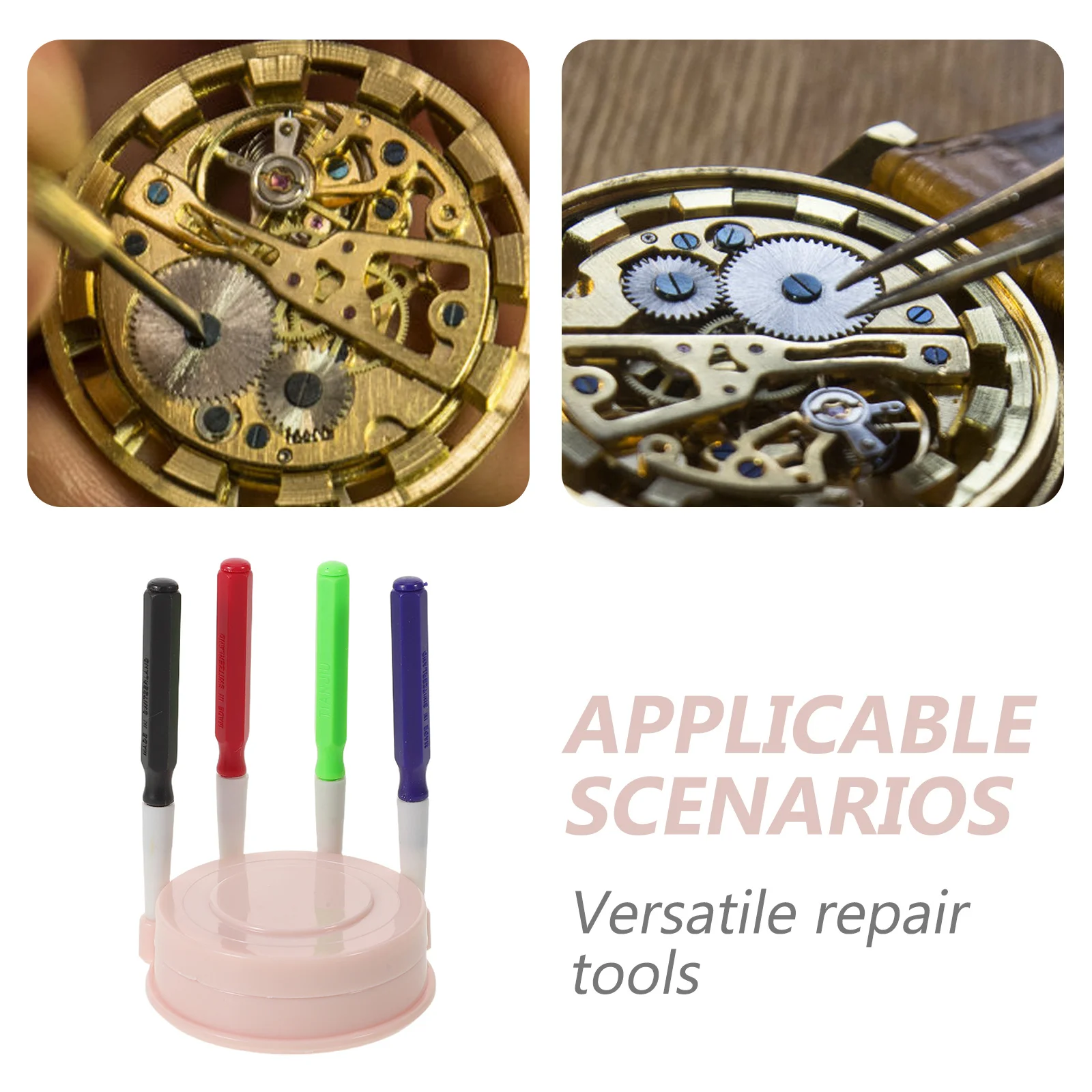 1 conjunto de ferramentas de reparo de relógio, caneta lubrificadora de precisão com copo de óleo, kit de lubrificação de relógio de pulso para manutenção mecânica de relógio de quartzo