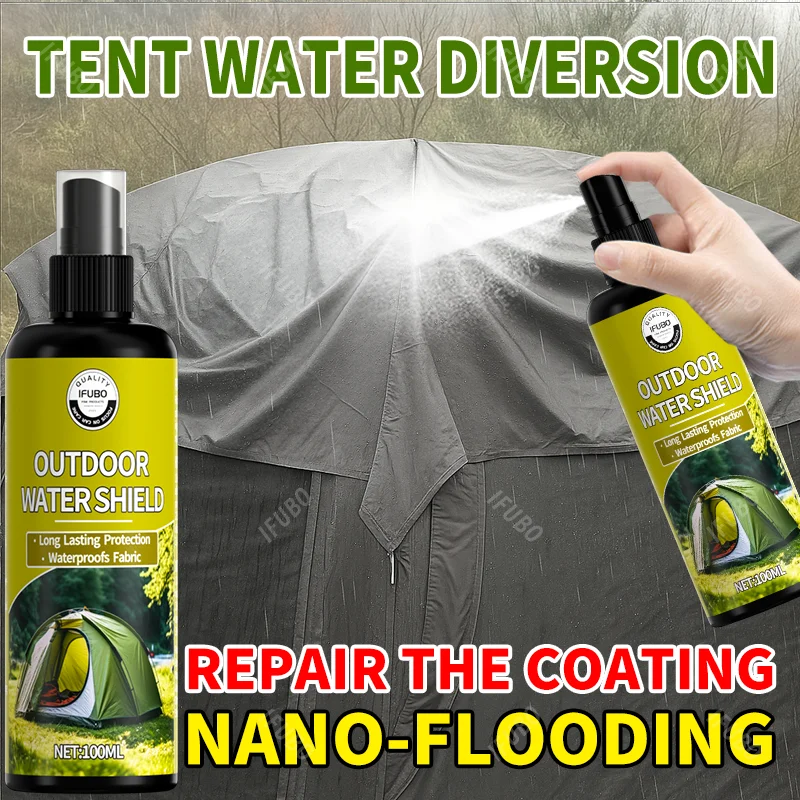 IFUBO Outdoor Waterproof Spray 100ml - Nano Coating for Tent Camping Gear Sneakers Jackets Long-lasting Water Repellent