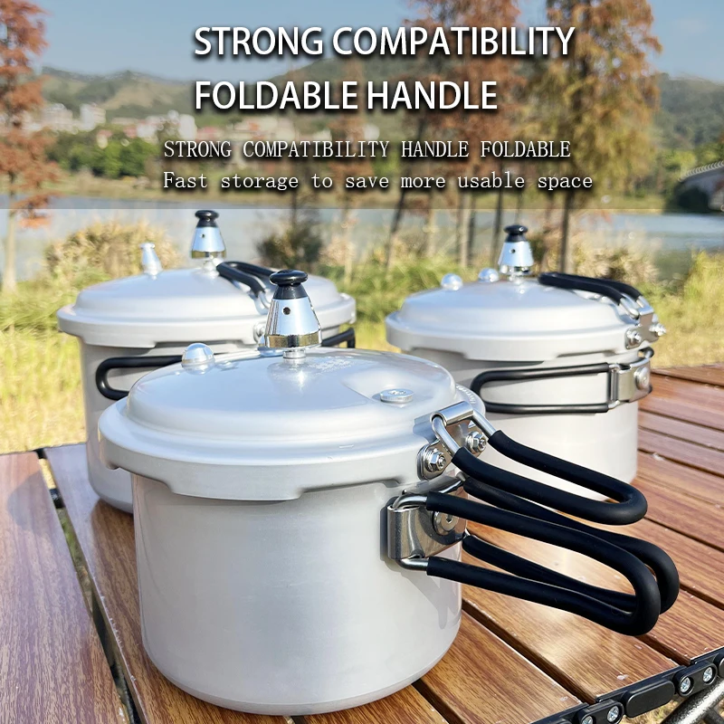 Portable Folding Handle Pressure Cooker 2.2L/3.2L/4.5L Suitable For Outdoor Camping Hiking Climbing High Altitude Fast Cooking