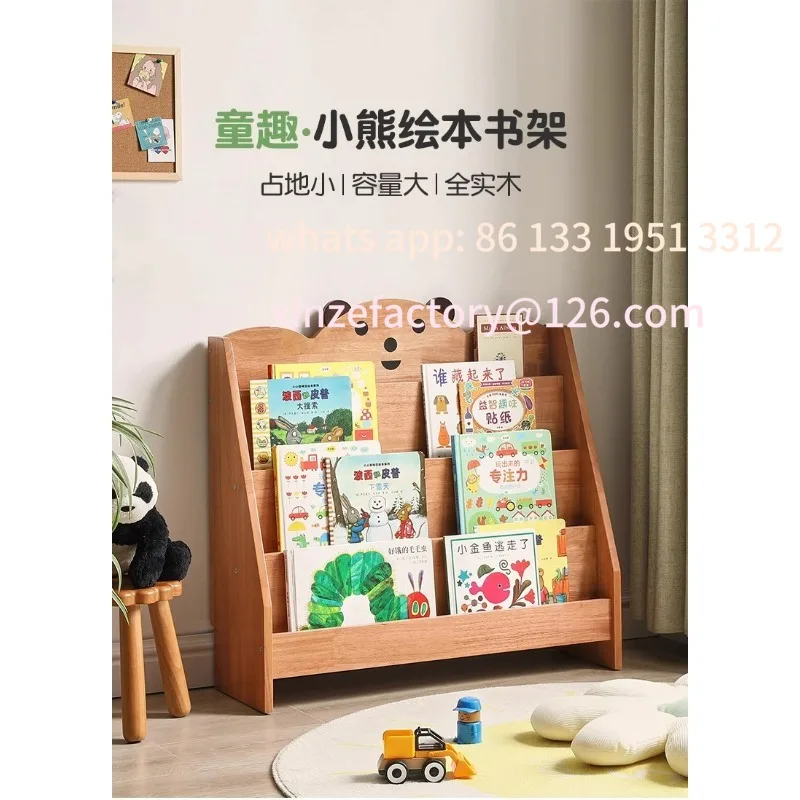 

Customizable Solid Wood Children's Bookshelf Living Room Floor Wooden Picture Book Shelf Household Small Bookcase Shelf