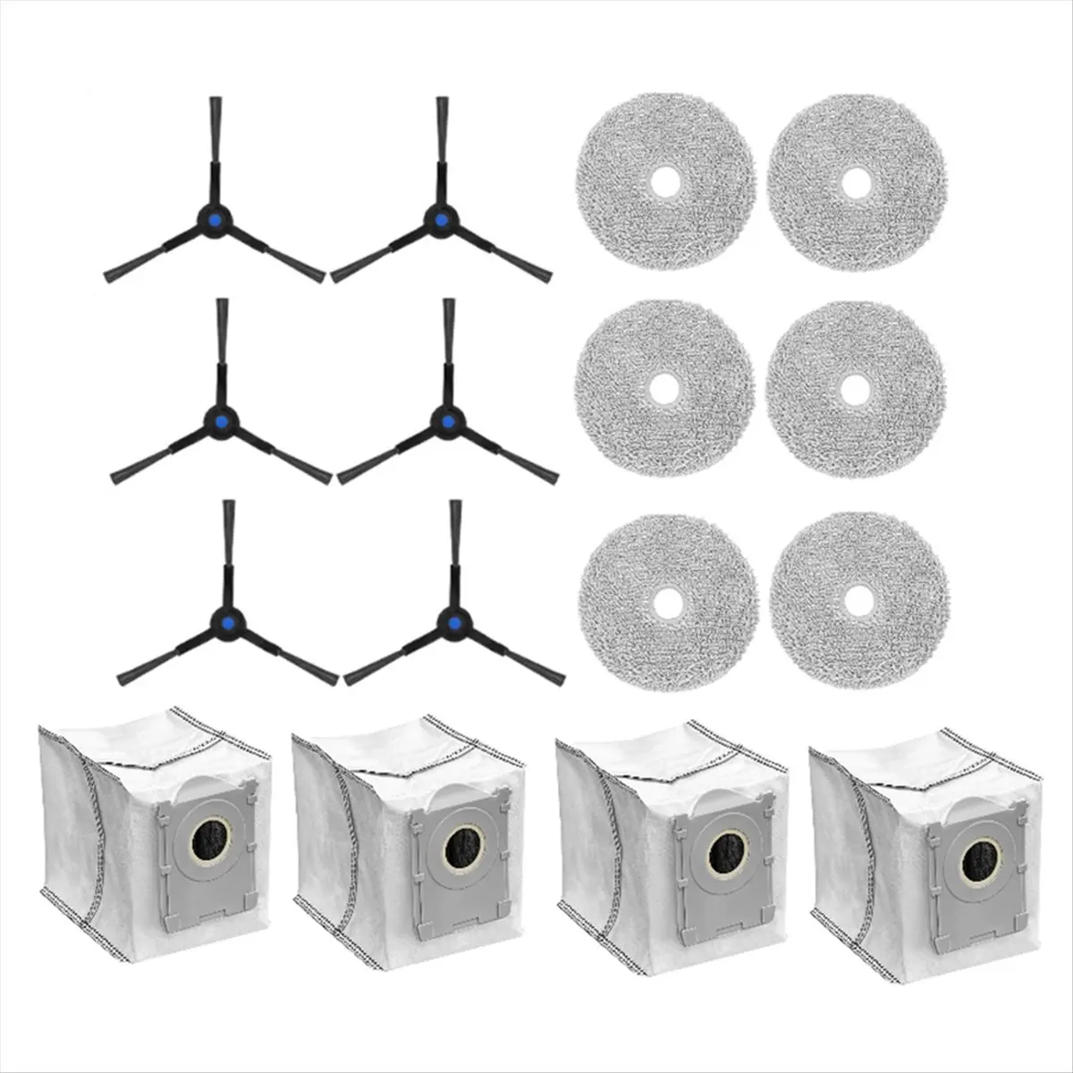 

16PCS Side Brush Hepa Filter Mop Cloth Replacement for Ecovacs Deebot Mini Vacuum Cleaner Parts