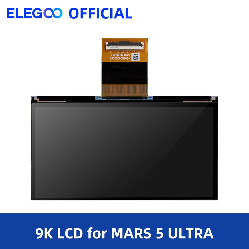 ELEGOO 7-дюймовый монохромный ЖК-экран 9K с разрешением 8520 x 4320 и закаленным стеклом твердостью 9H для 3D-принтера MARS 5 ULTRA Resin