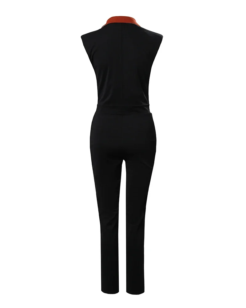 Double Breasted Long Sleeve Blazer Jumpsuit Women Spring Summer Office Lady Smart Business Casual Jumpsuits Overall Pants