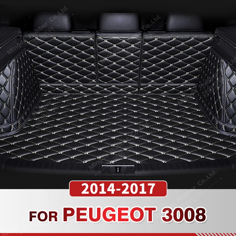 

Auto Full Coverage Trunk Mat For PEUGEOT 3008 2014-2017 16 15 Car Boot Cover Pad Cargo Liner Interior Protector Accessories