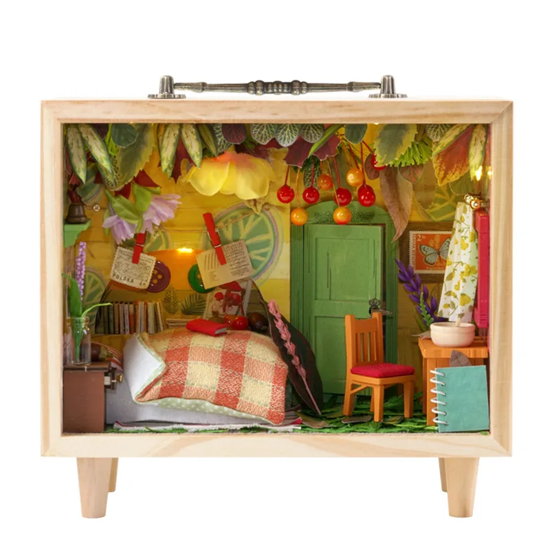 

DIY Wooden Dollhouse Casa Miniature With Furniture Kit Doll Storage Box Assemble Toy House for Children Girl Friend Gifts