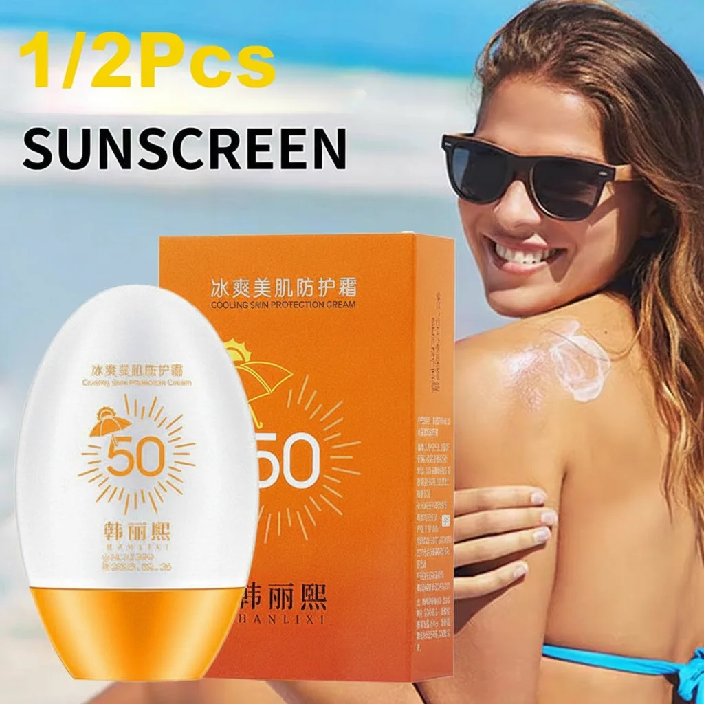 Sunscreen Cream SPF50+ Protector Facial Body Gel Cream Moisturizer Sun Block Waterproof Cream Face Body Sunblock Lotion 1/2Pcs