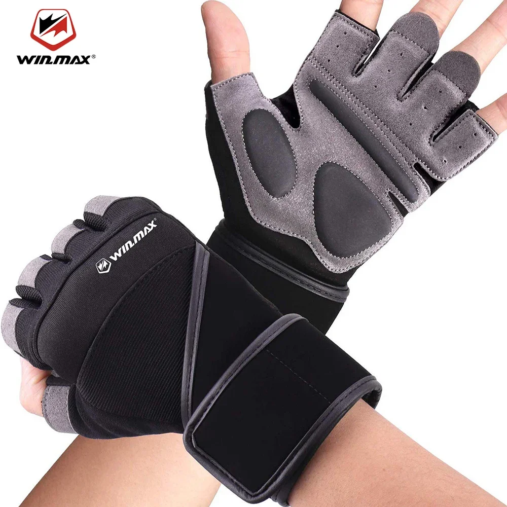 

WIN.MAX Half Finger Fitness Gloves Palm Protect Non-Slip Weightlifting Dumbbell Horizontal Bar Training Gloves Gym Equipment