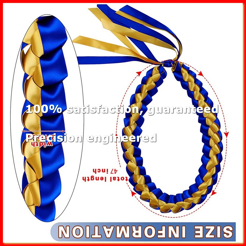 3PCS Graduation Leis 2023 Ribbon Leis for Graduation Braided Graduation Leis Class of 2023 Graduation Ribbon-A79M