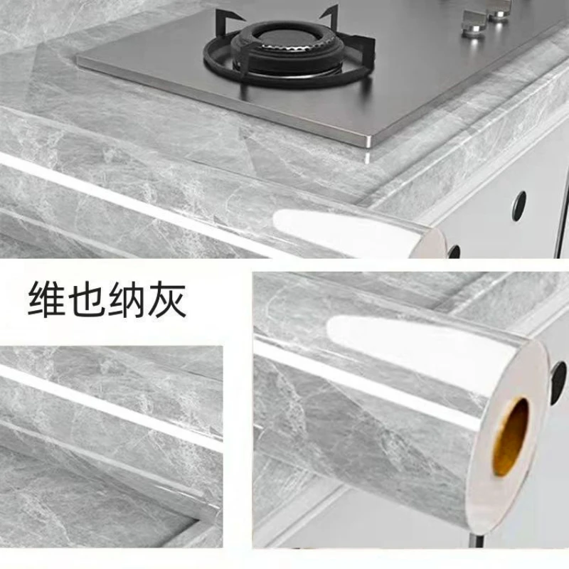 Kitchen Waterproof and Oil-proof Self-adhesive Wallpaper Moisture-proof and High-temperature Resistant Stove Cabinet Sticker