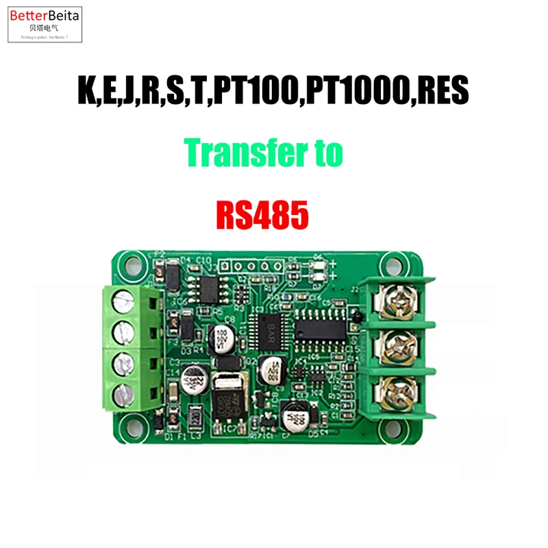 K , E ,  J , N , T , PT100 , PT1000  thermocouple Conversion module temperature sensor RTD TC transfer to RS485 converter